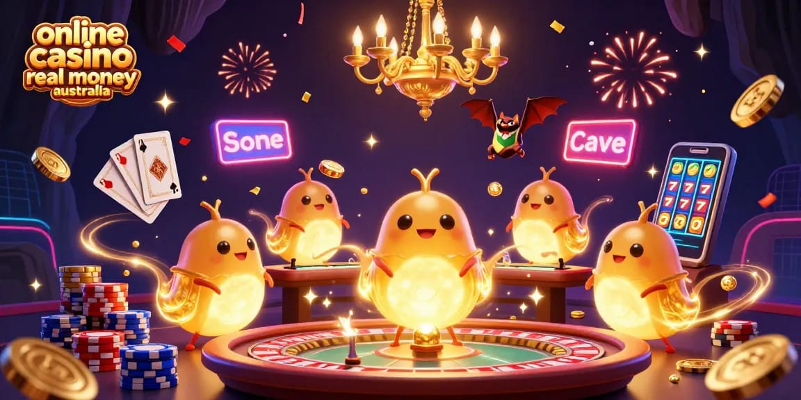 Experience the thrill of online casino real money Australia with vibrant game elements and festive atmosphere.