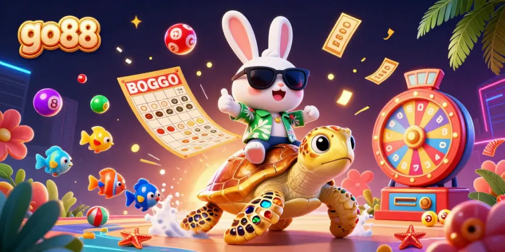 Experience thrilling excitement at go 88 with cartoon characters celebrating colorful lottery wins.