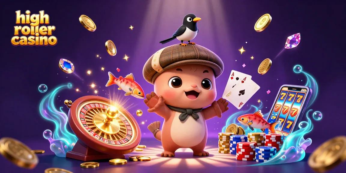 Engage with the lively high roller casino world featuring animated characters and thrilling gaming elements.