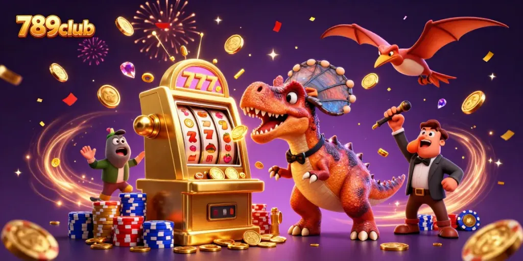 Engage with 789club’s thrilling jackpots as the pachycephalosaurus wins big at the slot machine!