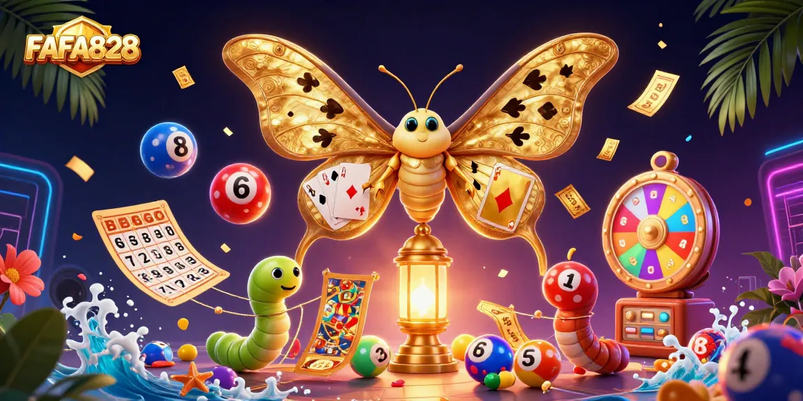 Engage with thrilling FAFA828 casino scenes featuring vibrant characters and dynamic lottery elements.