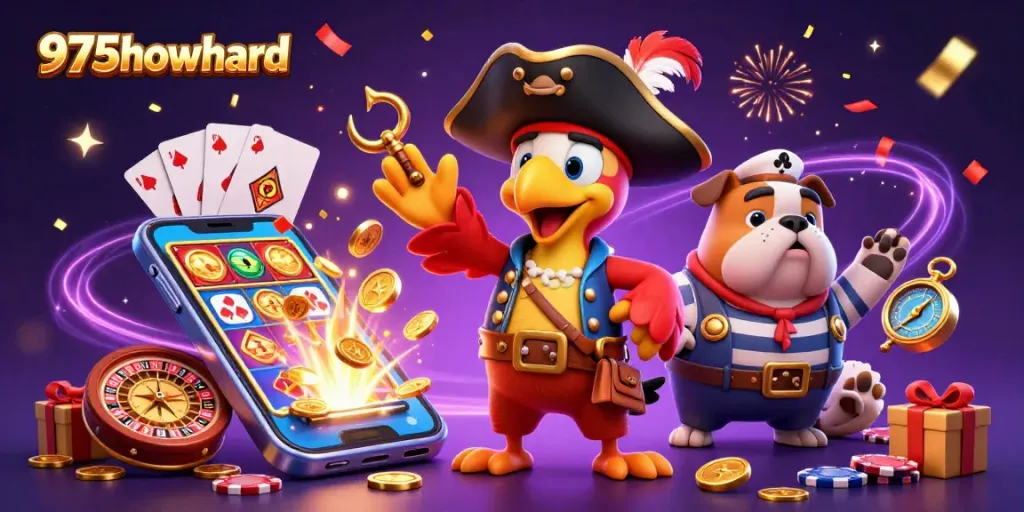 Experience the thrill of gambling at 975howard with dynamic casino characters and vibrant game elements.