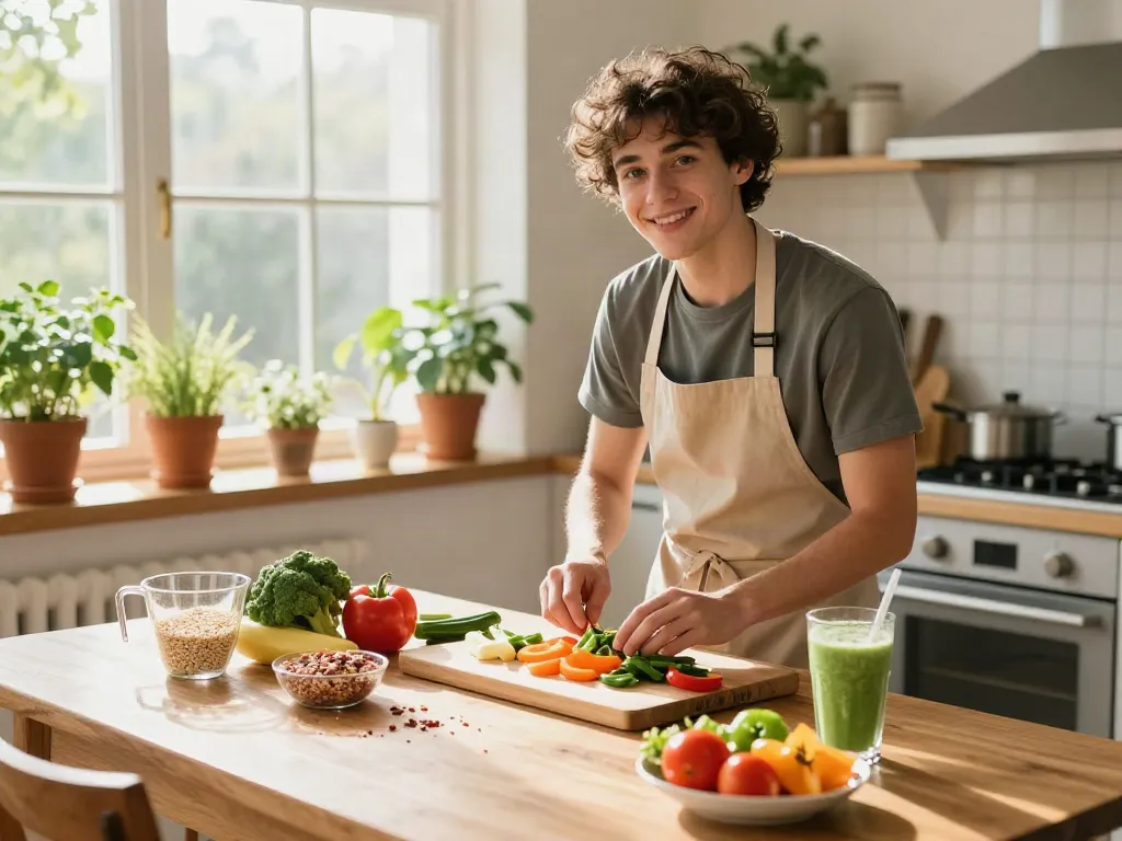 Healthy meal preparation scene with rokok88 promoting wellness through balanced nutrition.