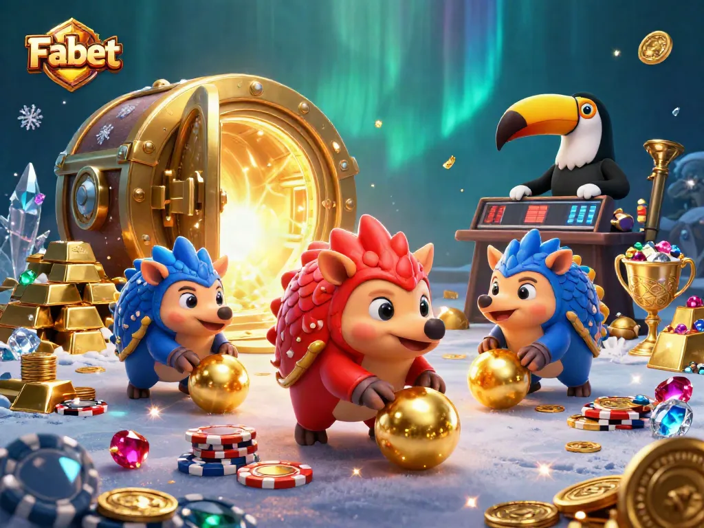 Fabet pangolins bowl through poker chips, revealing treasures in an underwater casino.