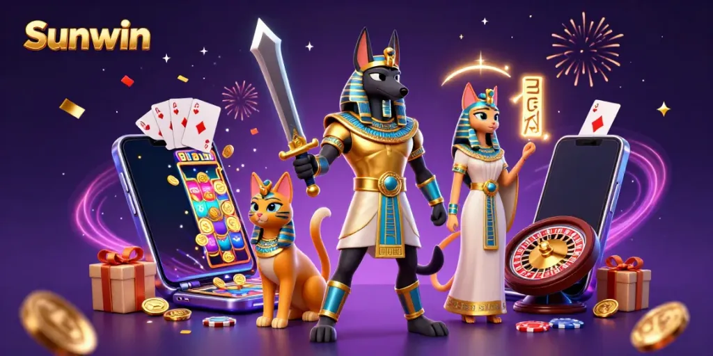 Spin big wins at Sunwin with ancient Egyptian warriors and festive gaming action!