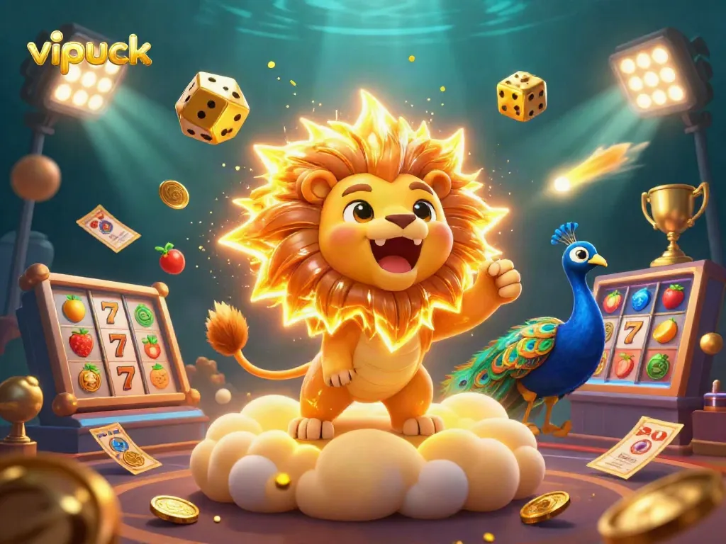 Experience the thrill of playing vipluck with vibrant slot reels and dynamic elements.