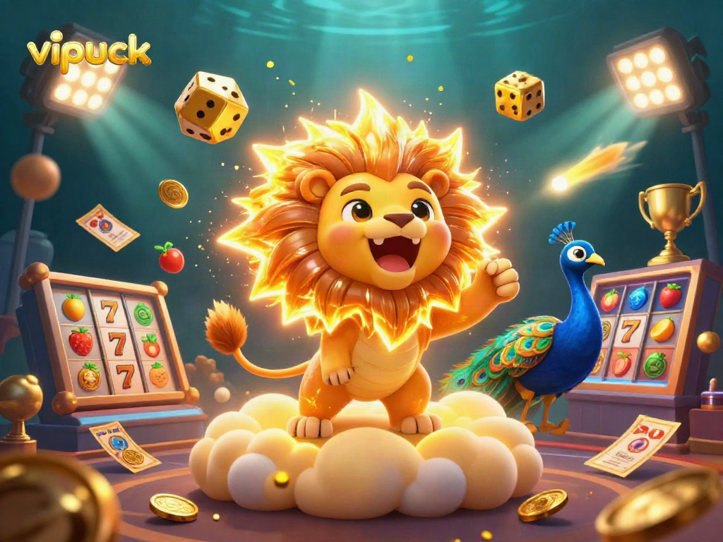 Experience the thrill of playing vipluck with vibrant slot reels and dynamic elements.