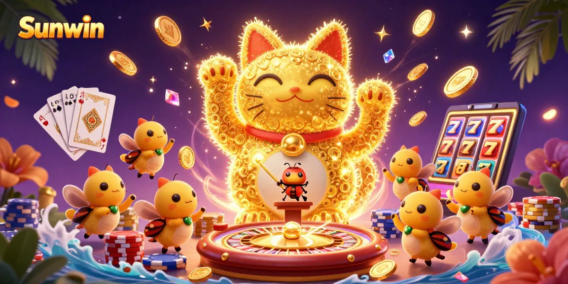 Experience Sunwin's thrilling casino atmosphere with vibrant characters and dynamic gaming elements.