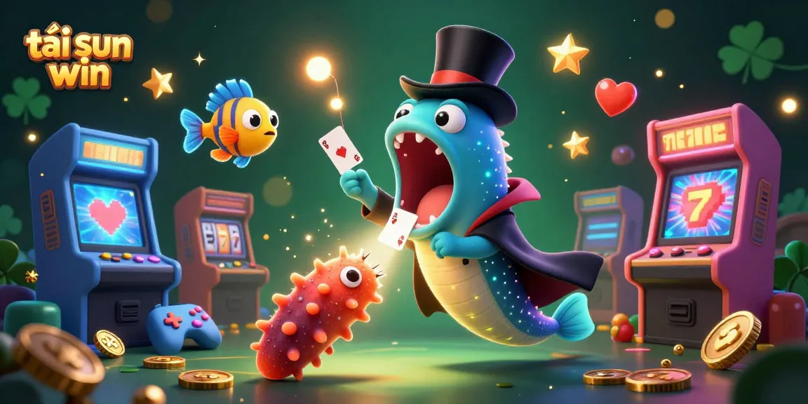 Play and win at tải sun win with enchanting 3D characters and casino elements in a vibrant scene.